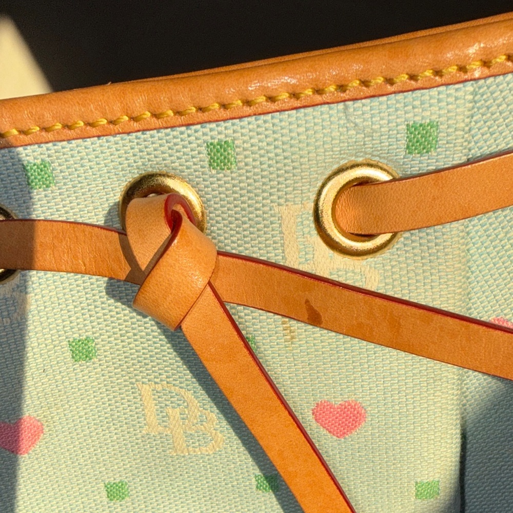 Dooney & Bourke Mint Pastel Heart Mini Shoulder Bag with Pom Pom Charm - Picture 3 of 16